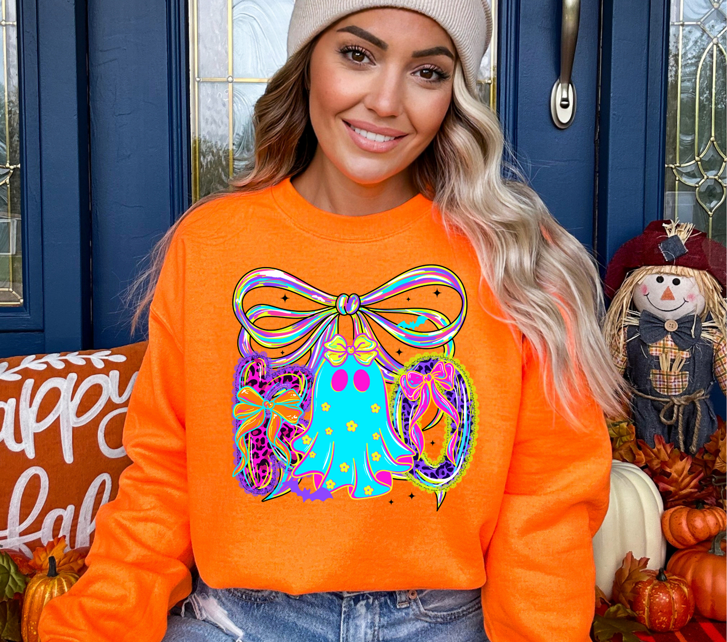 Colorful Bow Boo - DTF TRANSFER