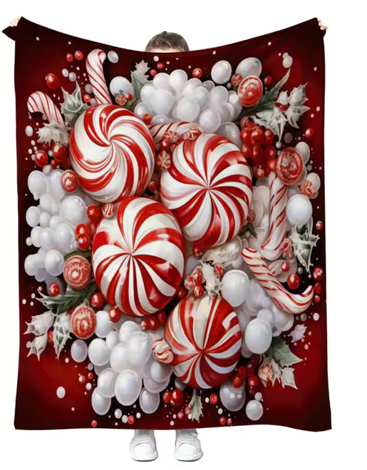 60in x 80in Peppermint Candy Blanket