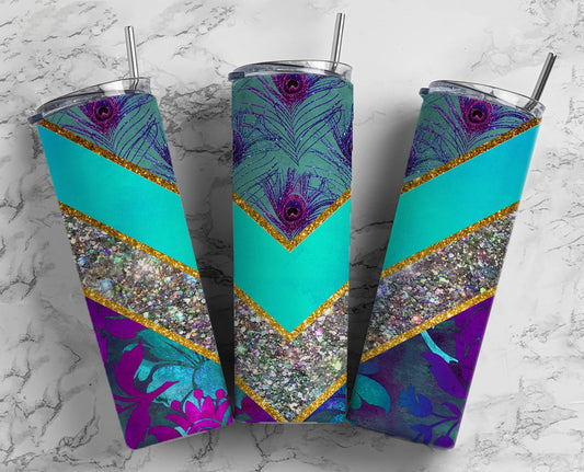 purple teal sparkle