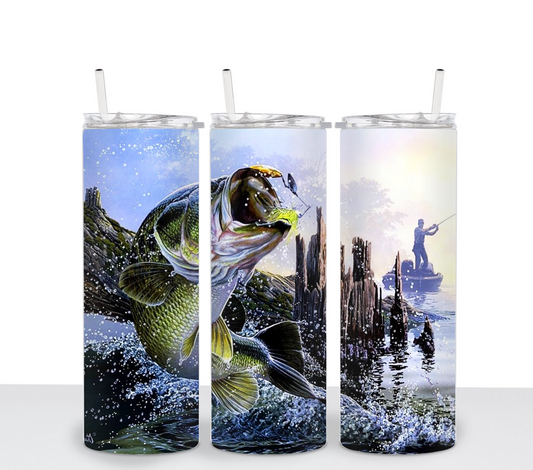 Fishin Trip Sublimation Tumbler Transfer