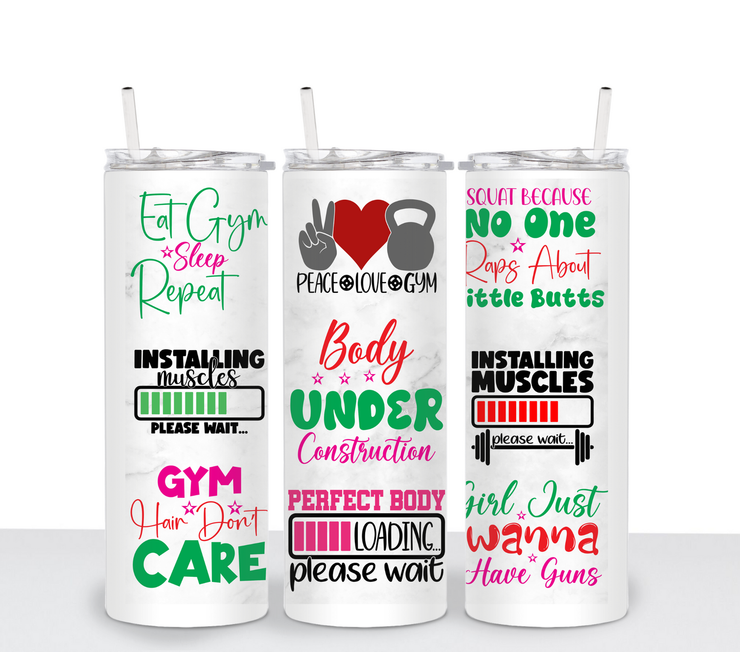 Body Under Construction Sublimation Tumbler Transfer