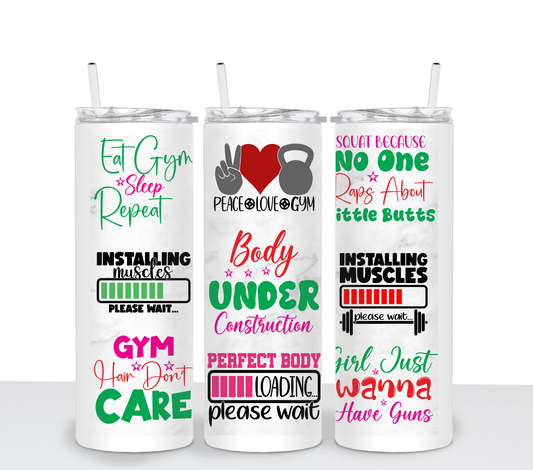 Body Under Construction Sublimation Tumbler Transfer